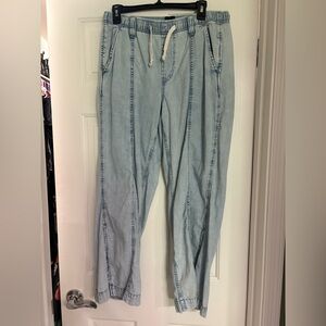 GAP Sky Blue Wide Leg Pull on Elastic Waist Jeans